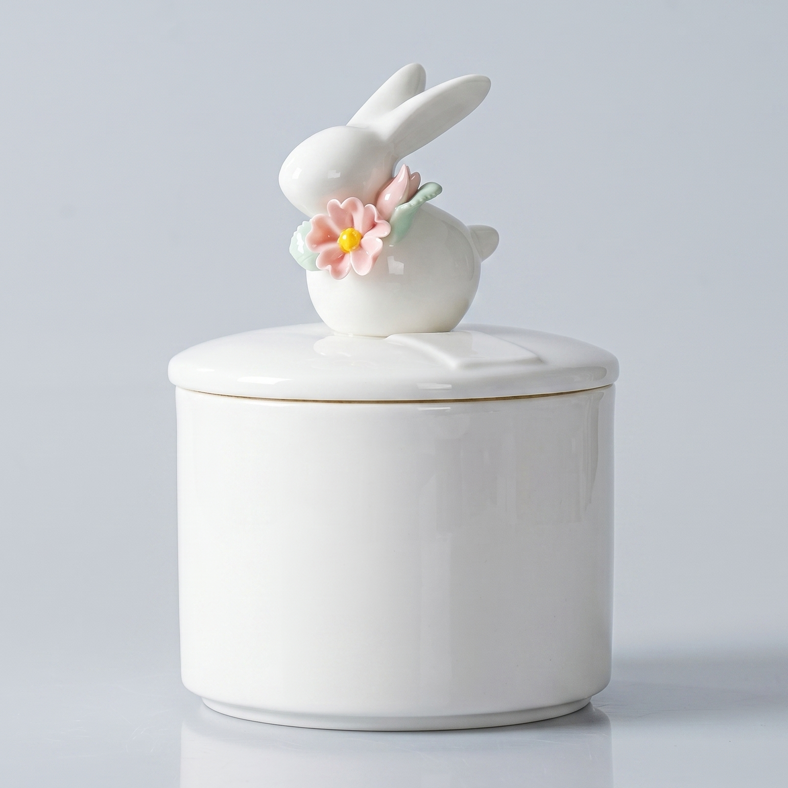 Beautiful small medium Amberra ceramic porcelain white urn to store the ashes of your bunny rabbit and keep the memory alive