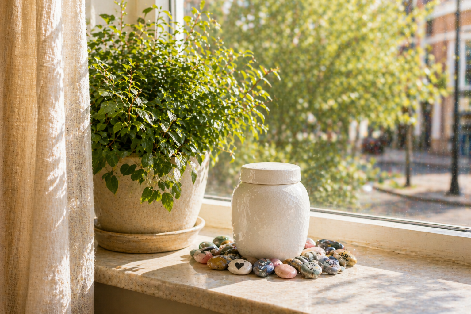 Beautiful Amberra small white ceramic porcelain 260 animal pet urn with crackled pattern for small cats, dogs, or rodents 