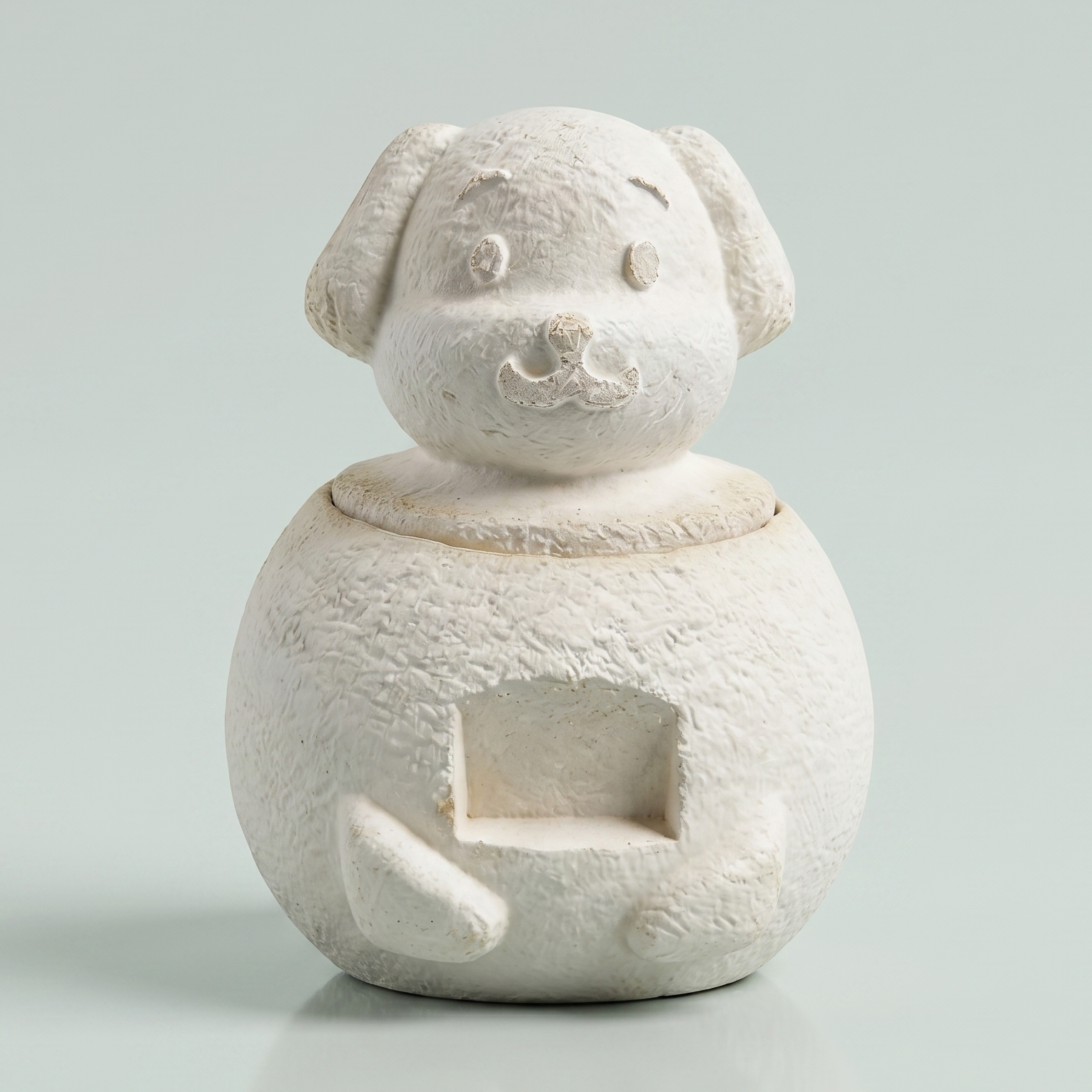 Cute white-grey mycelium mushroom textured 100% biodegradable pet ash urn for your dog