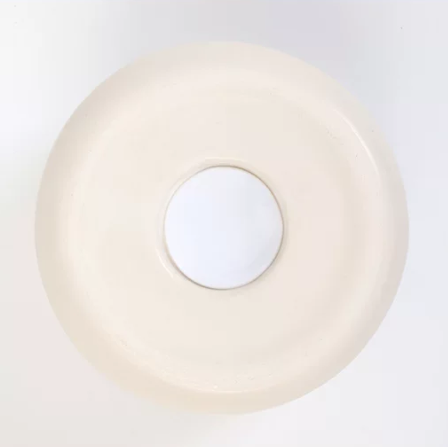 Bottom view of lid for Nika porcelain ceramic urn sculpture  