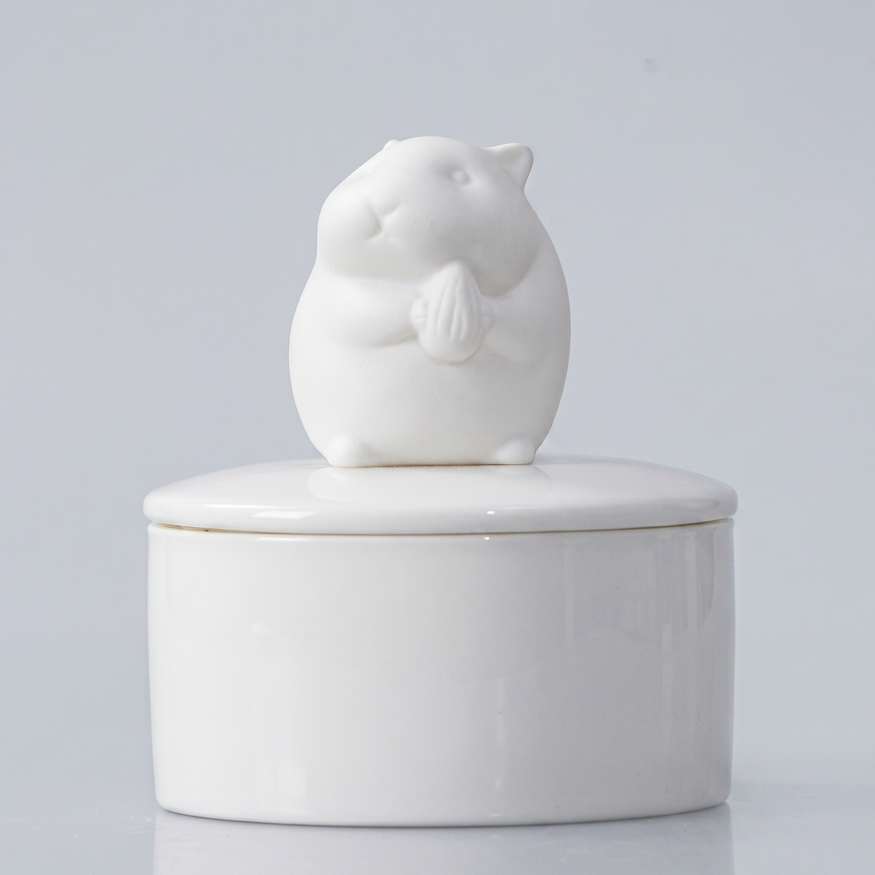 Beautiful small Amberra ceramic porcelain white urn to store the ashes of your hamster, mouse or rat and keep the memory alive