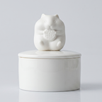 Beautiful small Amberra ceramic porcelain white urn to store the ashes of your hamster, mouse or rat and keep the memory alive