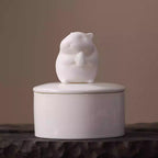 Beautiful small Amberra ceramic porcelain white urn to store the ashes of your hamster, mouse or rat and keep the memory alive