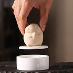 Beautiful small white porcelain ceramic hamster urn open lid