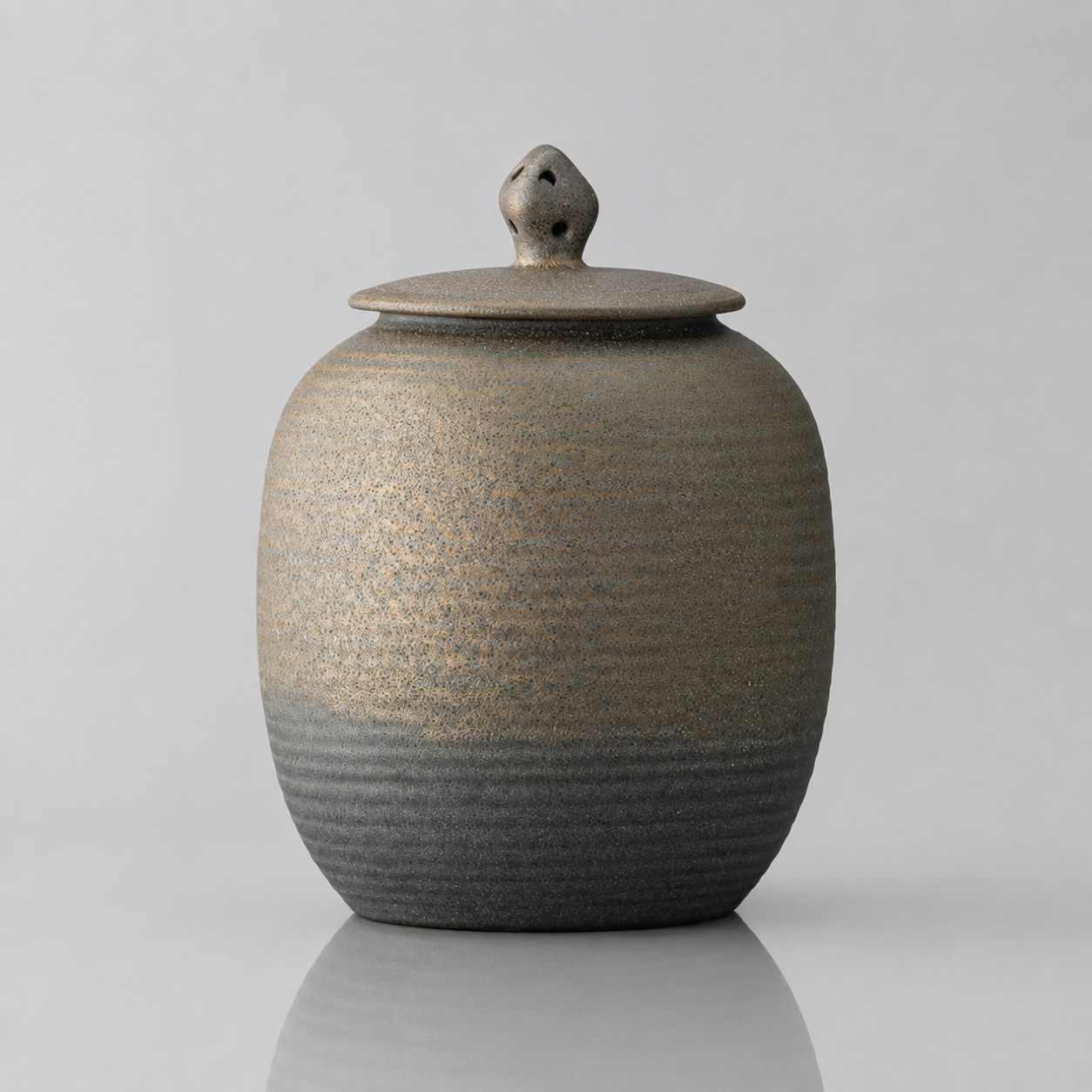 Large rustic gold earth colored stoneware pet urn 