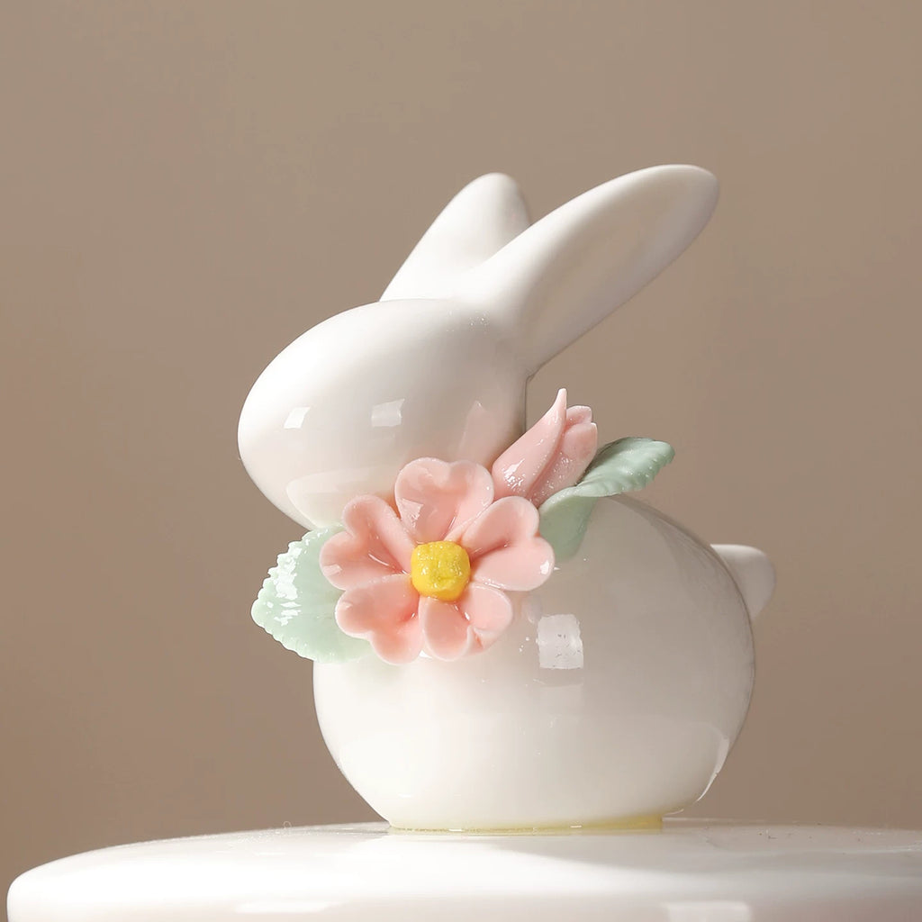 Beautiful small Amberra ceramic porcelain white urn to store the ashes of your bunny rabbit and keep the memory alive