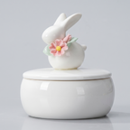 Beautiful small Amberra ceramic porcelain white urn to store the ashes of your bunny rabbit and keep the memory alive